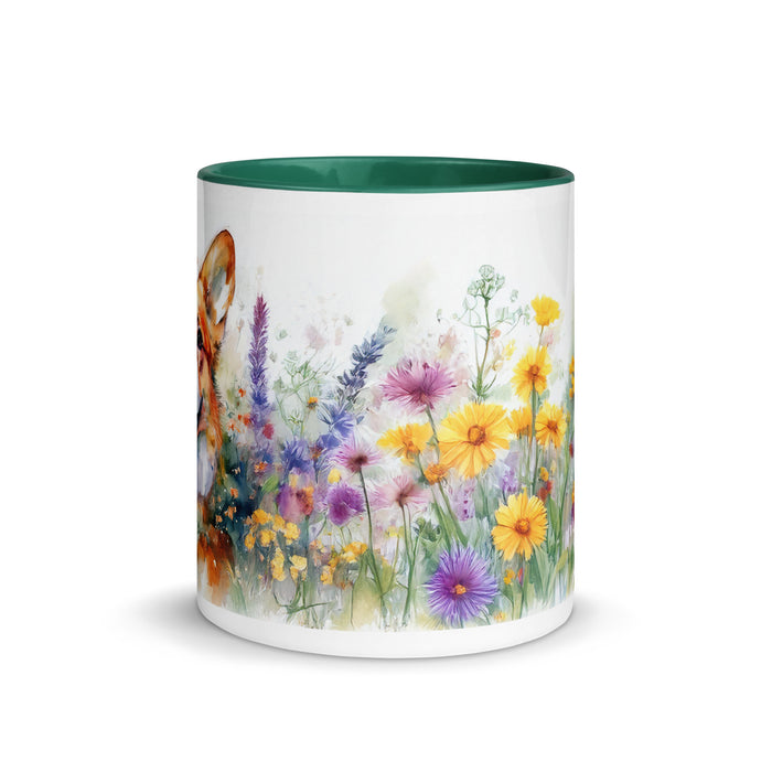 Pembroke Welsh Corgi Floral Coffee Mug – Watercolor Dog Design - The Fussy Pup - 