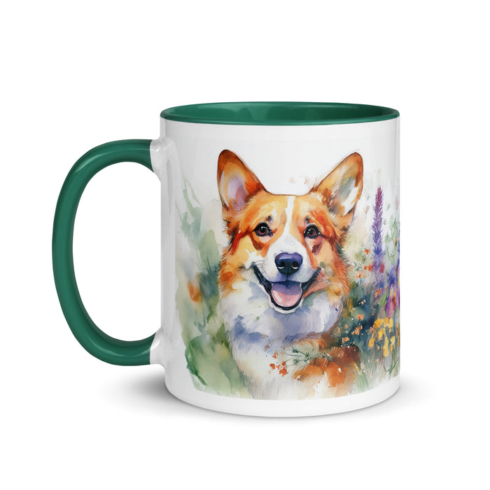 Pembroke Welsh Corgi Floral Coffee Mug – Watercolor Dog Design - The Fussy Pup - 