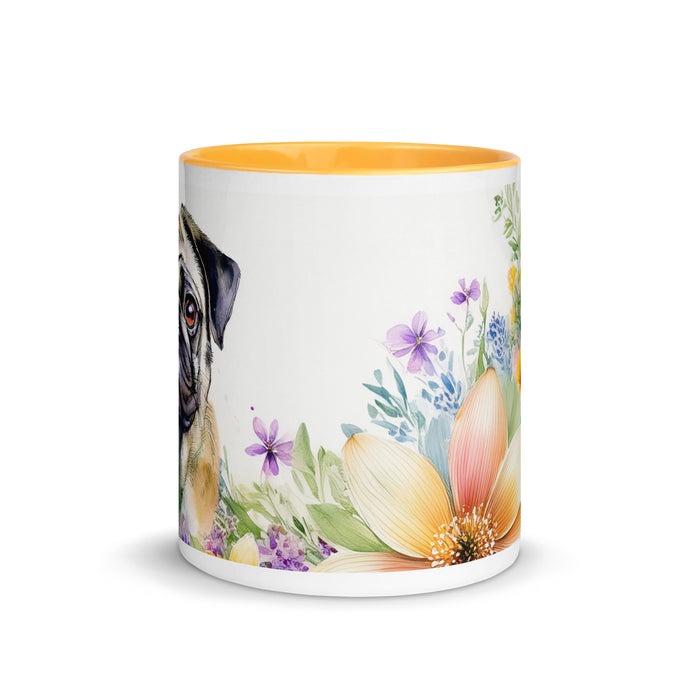 Pug Floral Coffee Mug – Watercolor Dog Design - The Fussy Pup - 