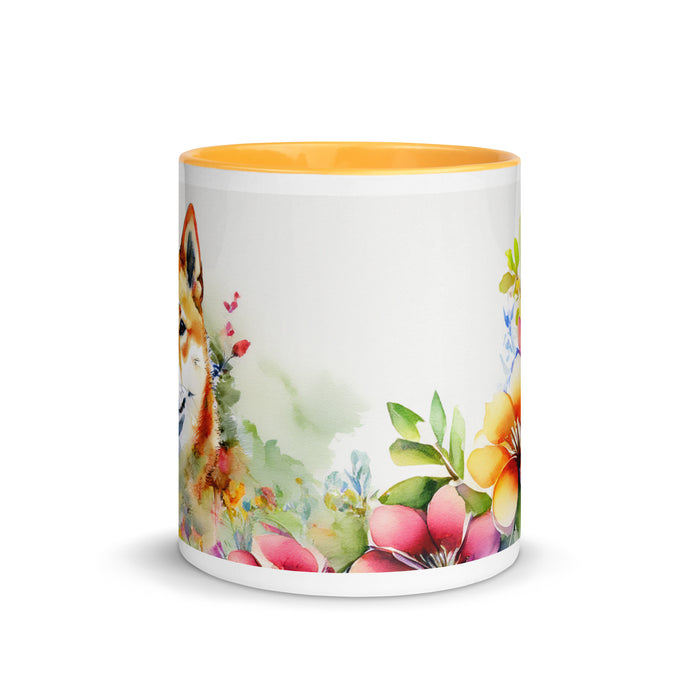 Shiba Inu Floral Coffee Mug – Watercolor Dog Design - The Fussy Pup - 