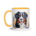 Bernese Mountain Dog Floral Coffee Mug – Watercolor Dog Design - The Fussy Pup - 