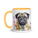 Pug Floral Coffee Mug – Watercolor Dog Design - The Fussy Pup - 