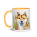 Shiba Inu Floral Coffee Mug – Watercolor Dog Design - The Fussy Pup - 