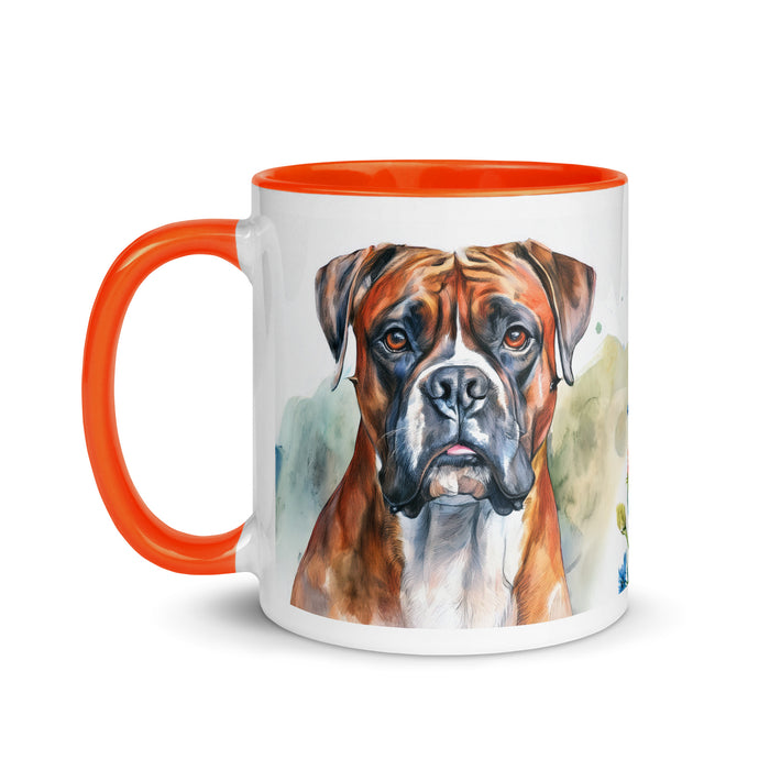 Boxer Floral Coffee Mug – Watercolor Dog Design - The Fussy Pup - 
