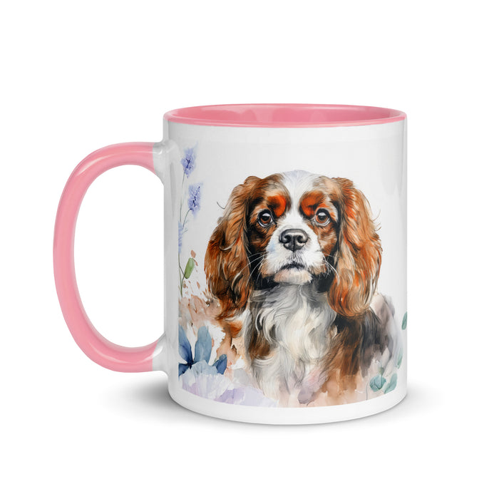 Cavalier King Charles Spaniel Floral Coffee Mug – Watercolor Dog Design - The Fussy Pup - 