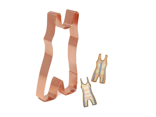 Wrestling Singlet Cookie Cutter 5 X 2.5 inches - Handcrafted Copper Cookie Cutter by The Fussy Pup