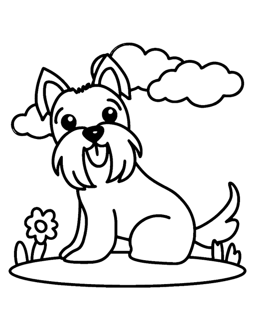 Free Yorkshire Terrier Coloring Page – Downloadable PNG - The Fussy Pup - Coloring Page